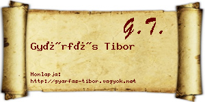 Gyárfás Tibor névjegykártya